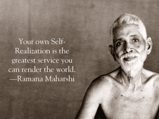 Ramana Maharshi Photo with Text